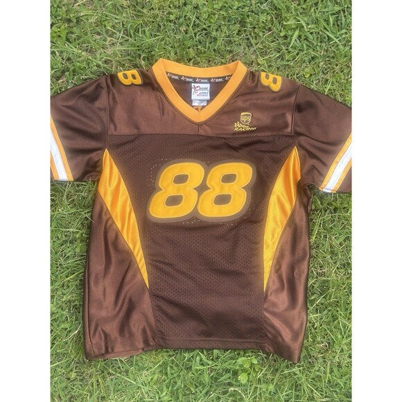 Chase Authentics UPS #88 Jarrett NASCAR Jersey Women’s M Brown Yellow - Picture 1 of 11